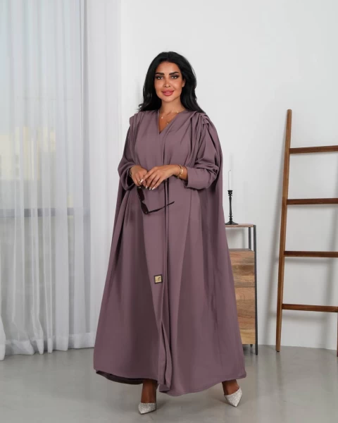 Abaya with Internet Free Size Raw IB149 purple